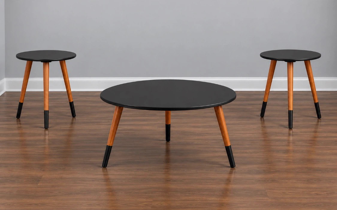 New Black 3 Piece Coffee and Side End Table Set - photo 3