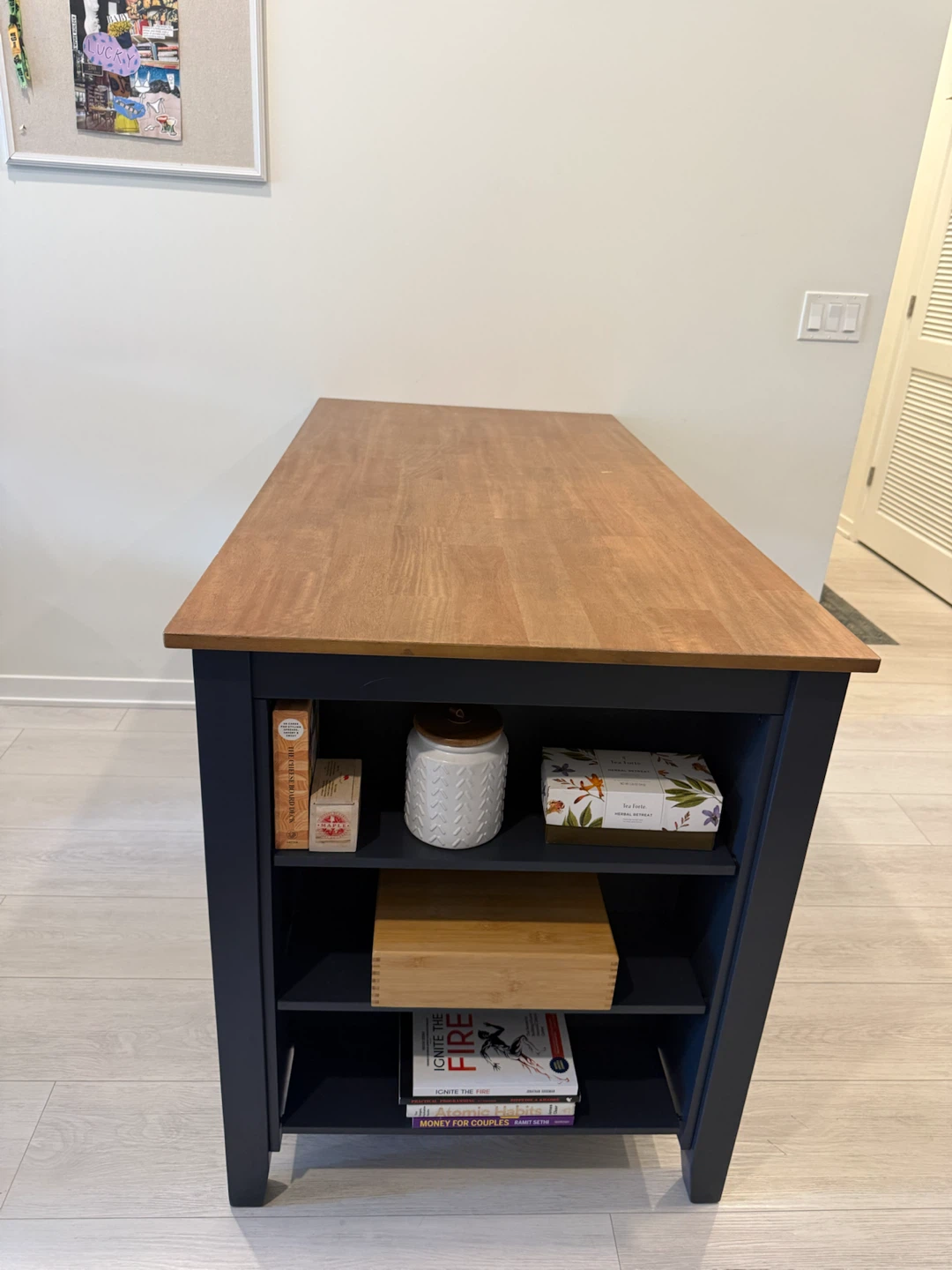 60" Counter-Height Storage Dining Table / Kitchen Island