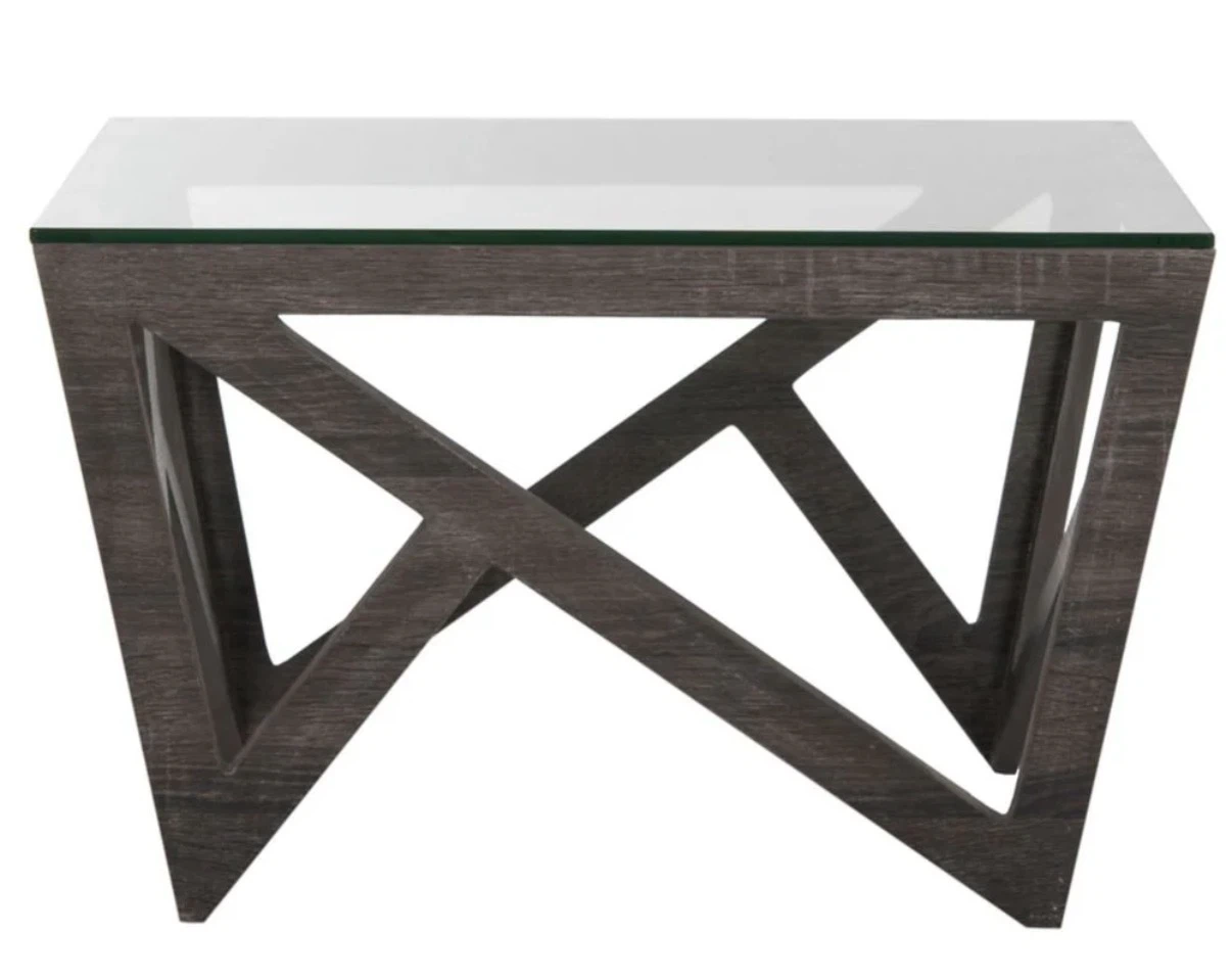 LIKE NEW Modern Geometric Glass Top coffee Table - photo 2