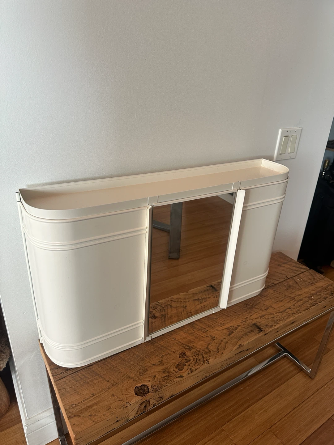 NEW VINTAGE STOCK IKEA ART DECO STYLE STEEL MEDICINE CABINET