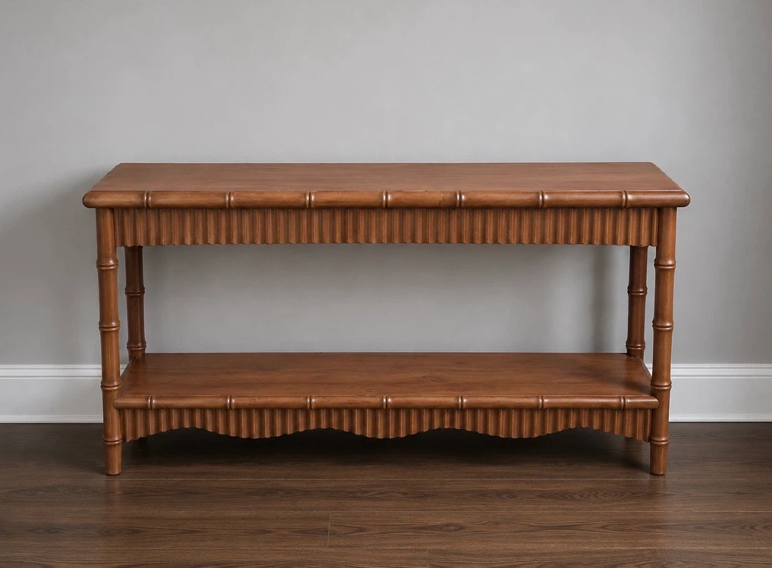New Boho Bamboo Carved Console Entryway Sofa Table