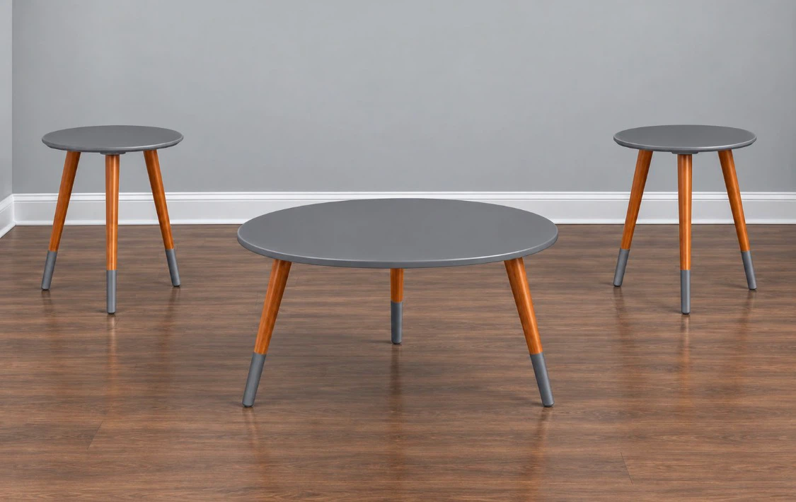 New Gray 3 Piece Coffee and Side End Table Set - photo 3