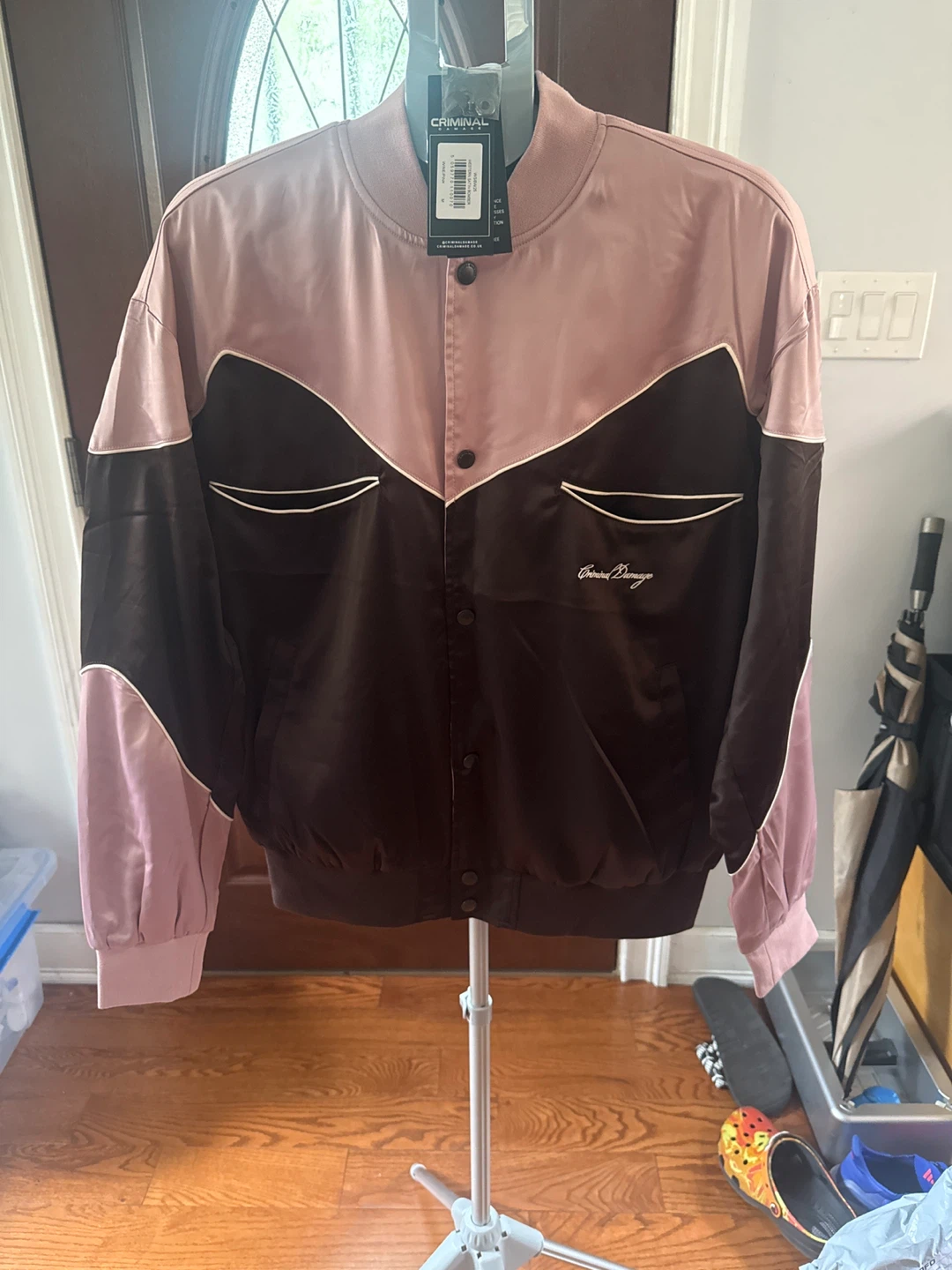 Criminal Damage Western Satin Bomber Jacket