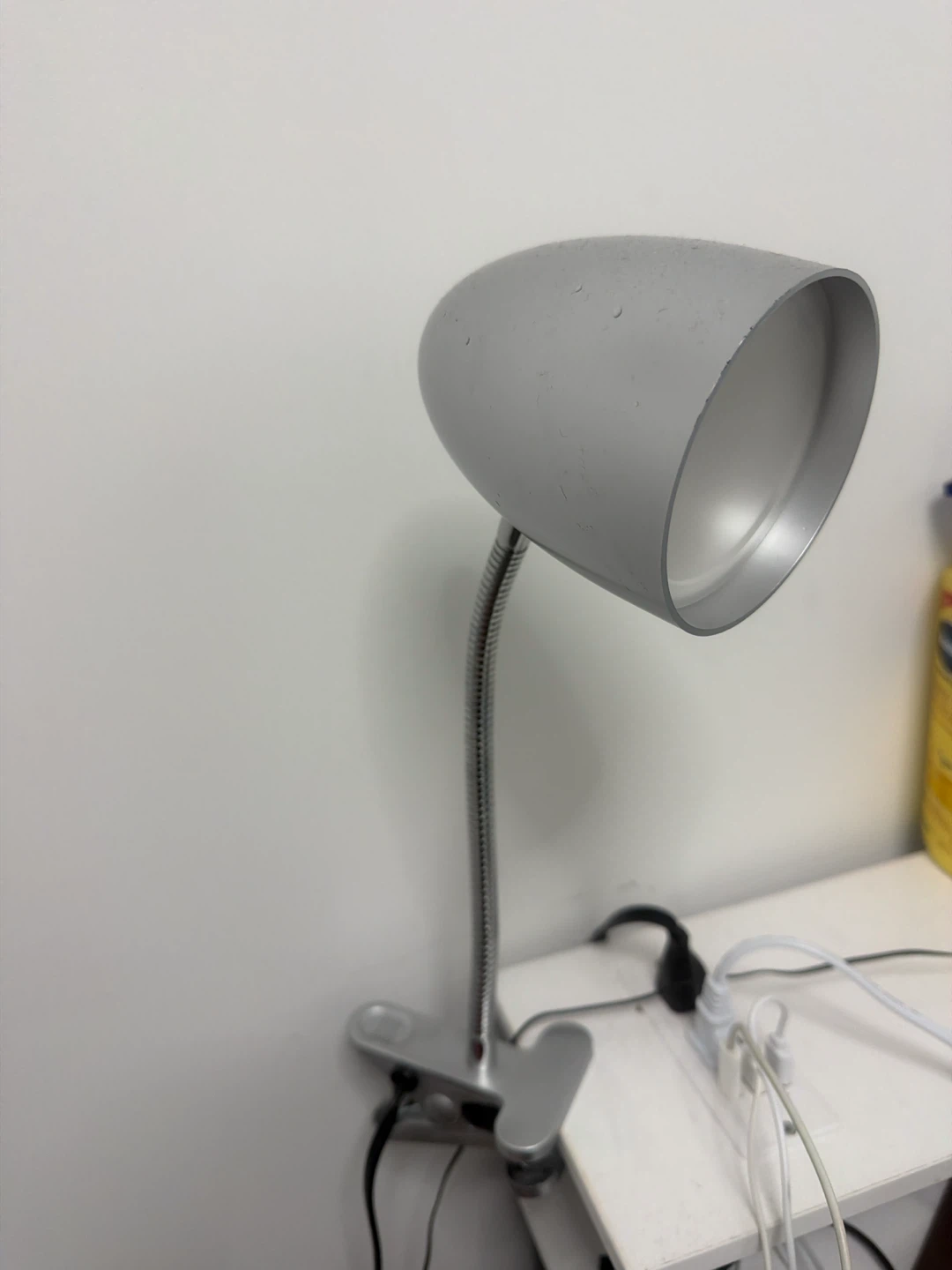 Silver Clip-On Adjustable Desk Lamp