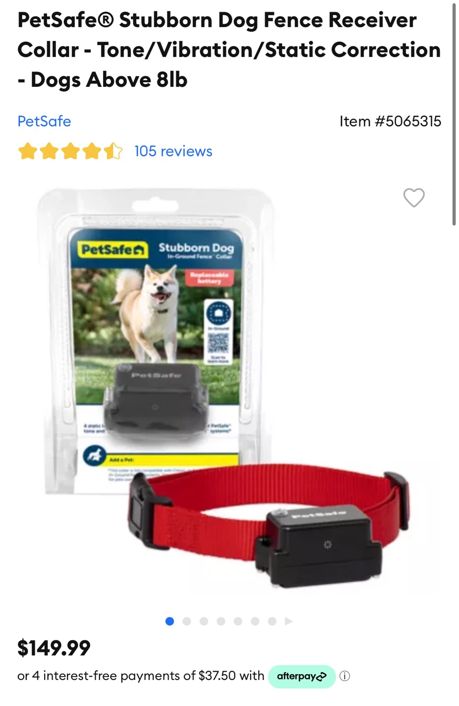 PetSafe Stubborn Dog In-Ground Pet Fence Collar - New