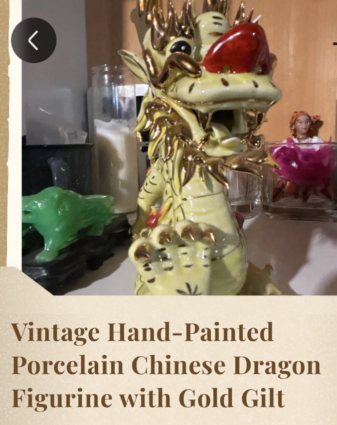 Hand-Painted Porcelain Dragon Figurine