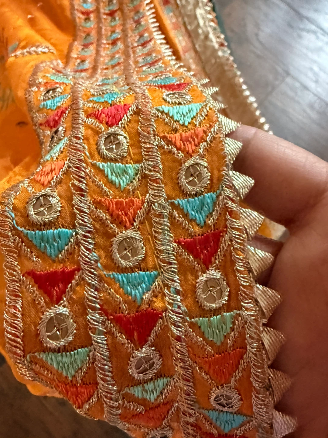 Embroidered Mustard Dupatta - photo 3