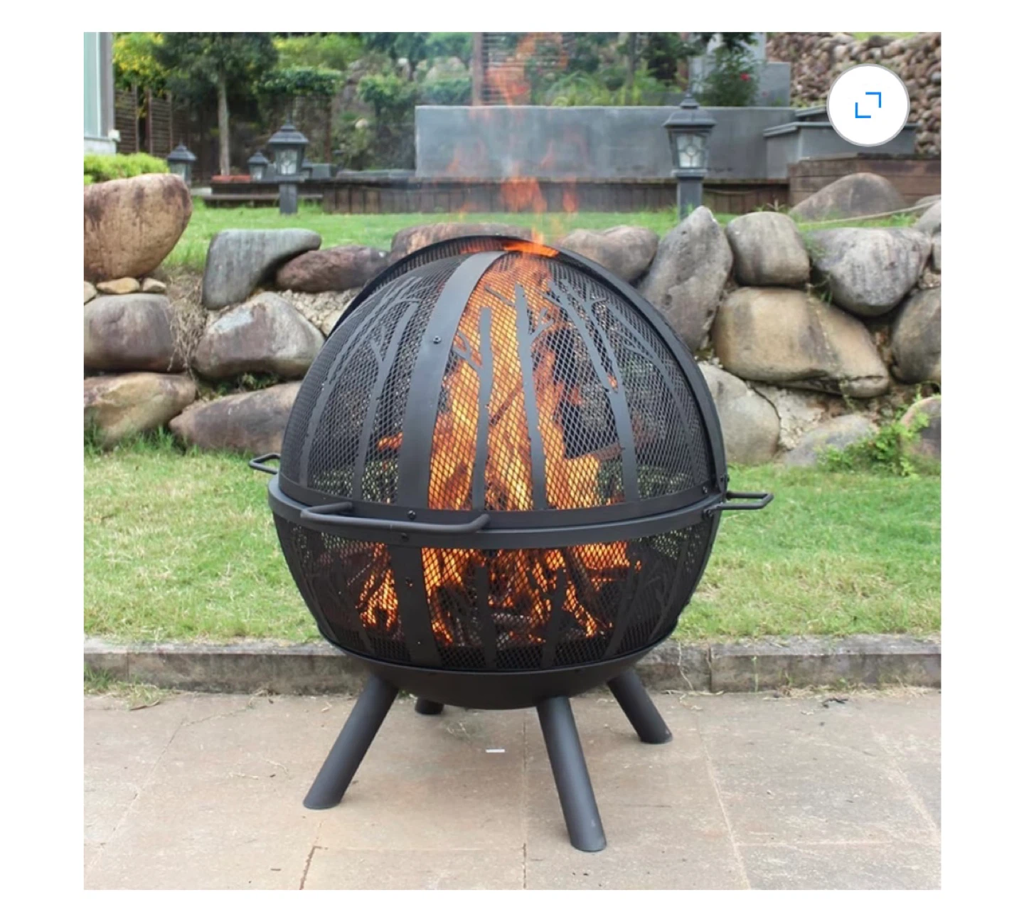 35-Inch Metal Ball Fire Pit and BBQ Grill - photo 3