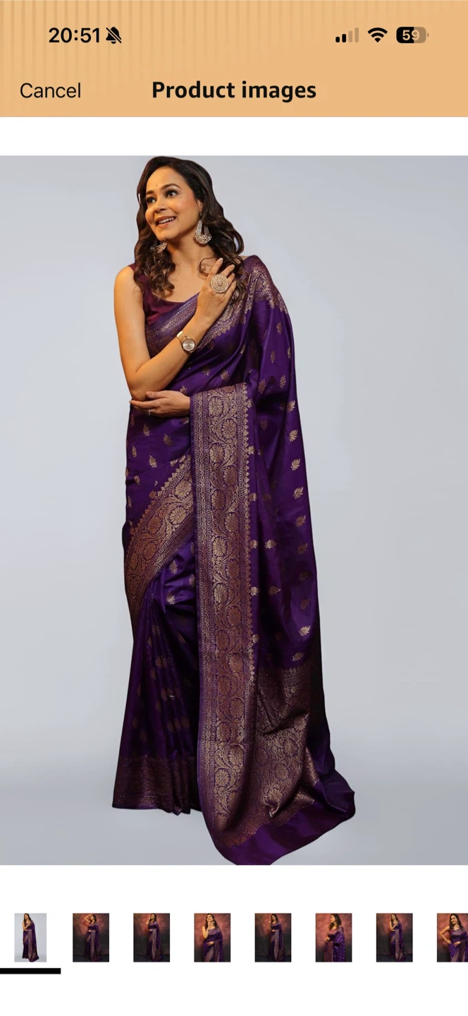 Deep Purple Banarasi Saree