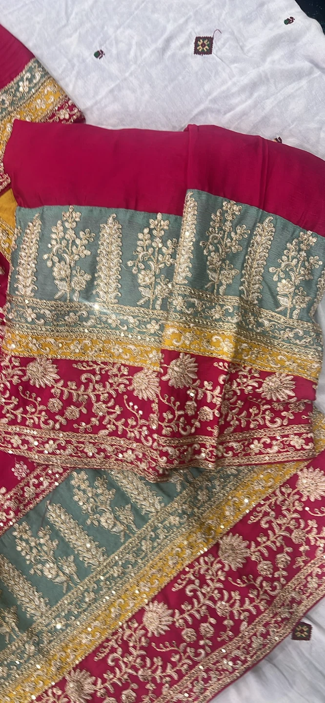 Pink and Yellow Embroidered Shalwar Kameez - photo 2