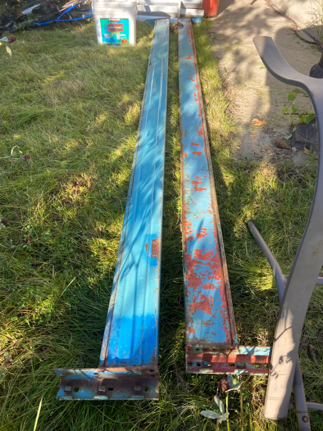Two Metal Pallet Racking Beams