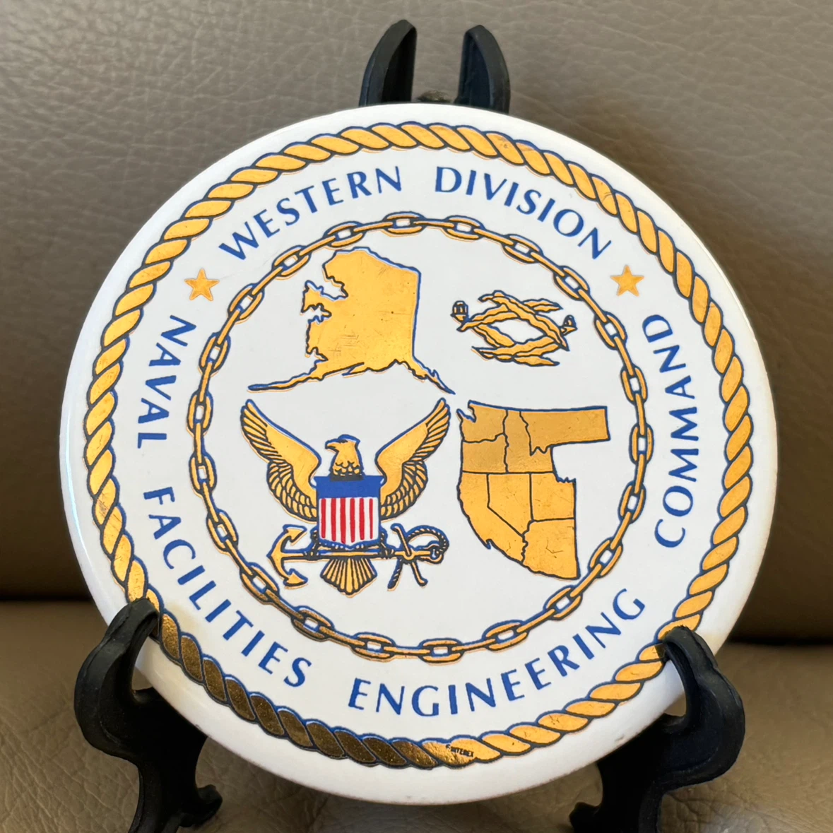 Naval Facilities Engineering Command Ceramic Coaster 🏈