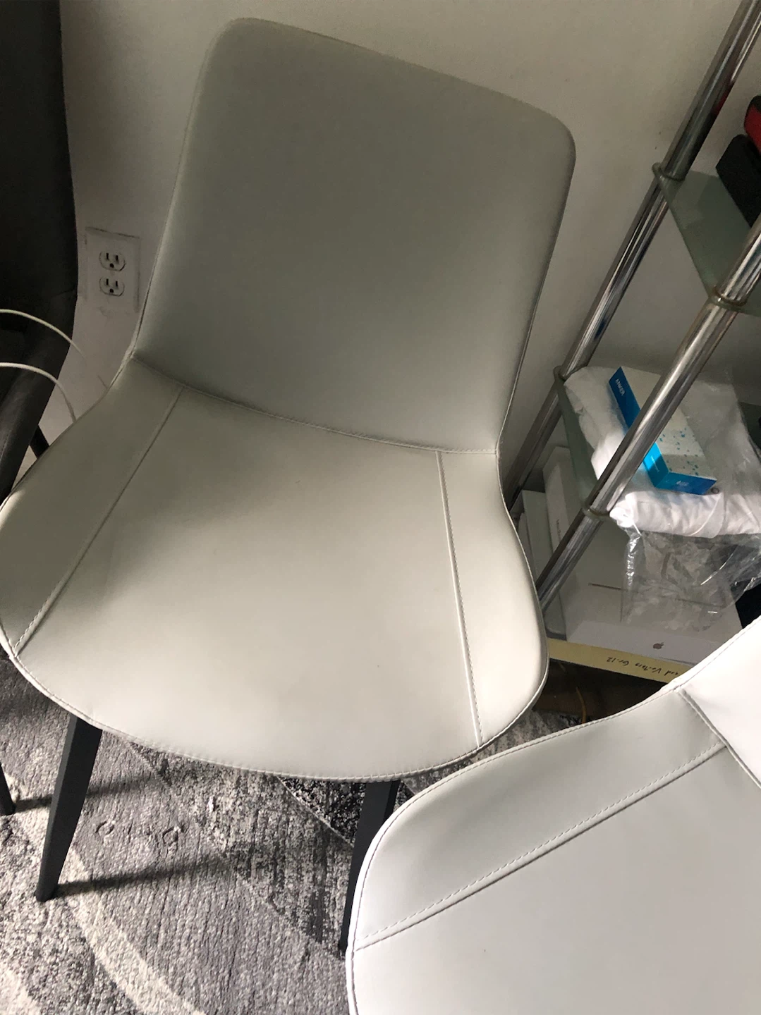 2 Homesense White Dining Chairs each