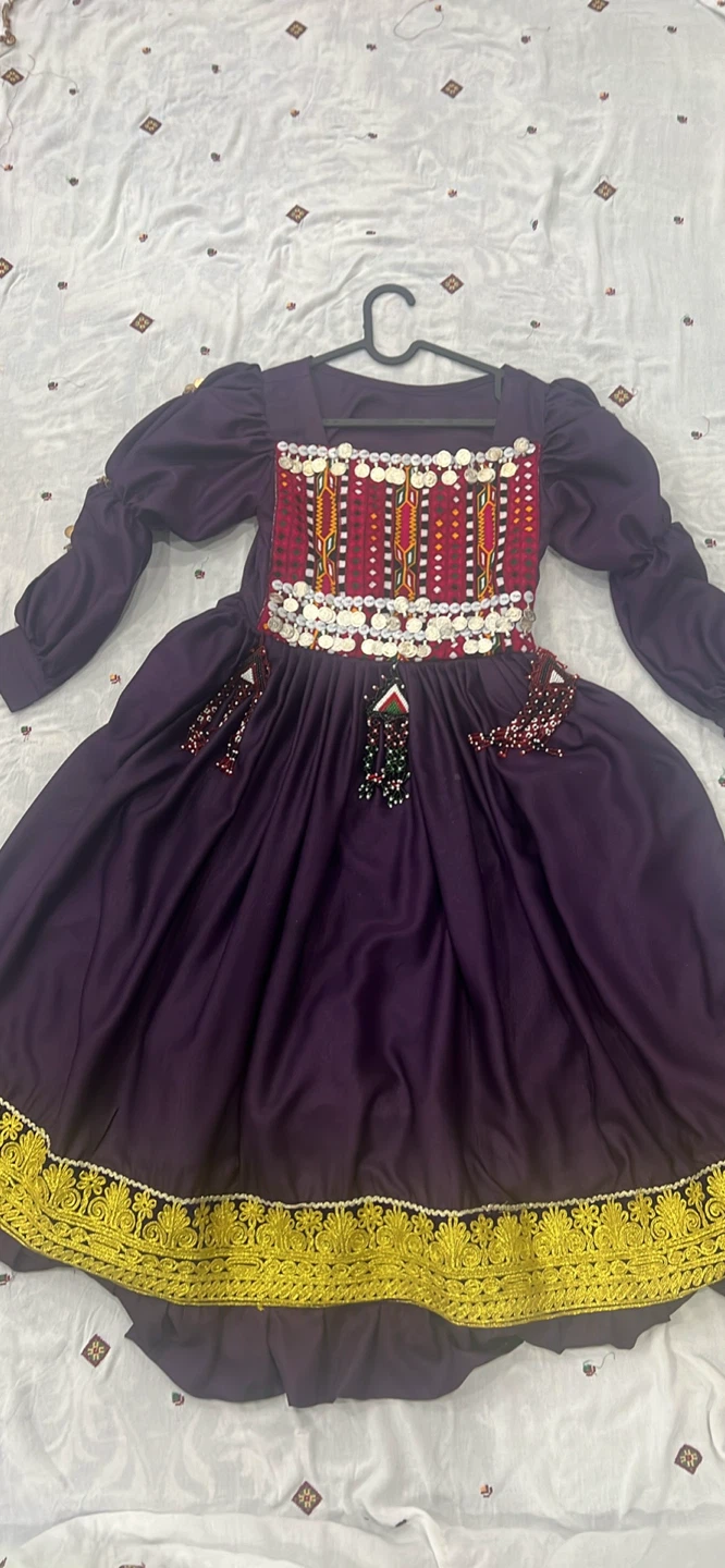 Traditional Afghan Dress Purple