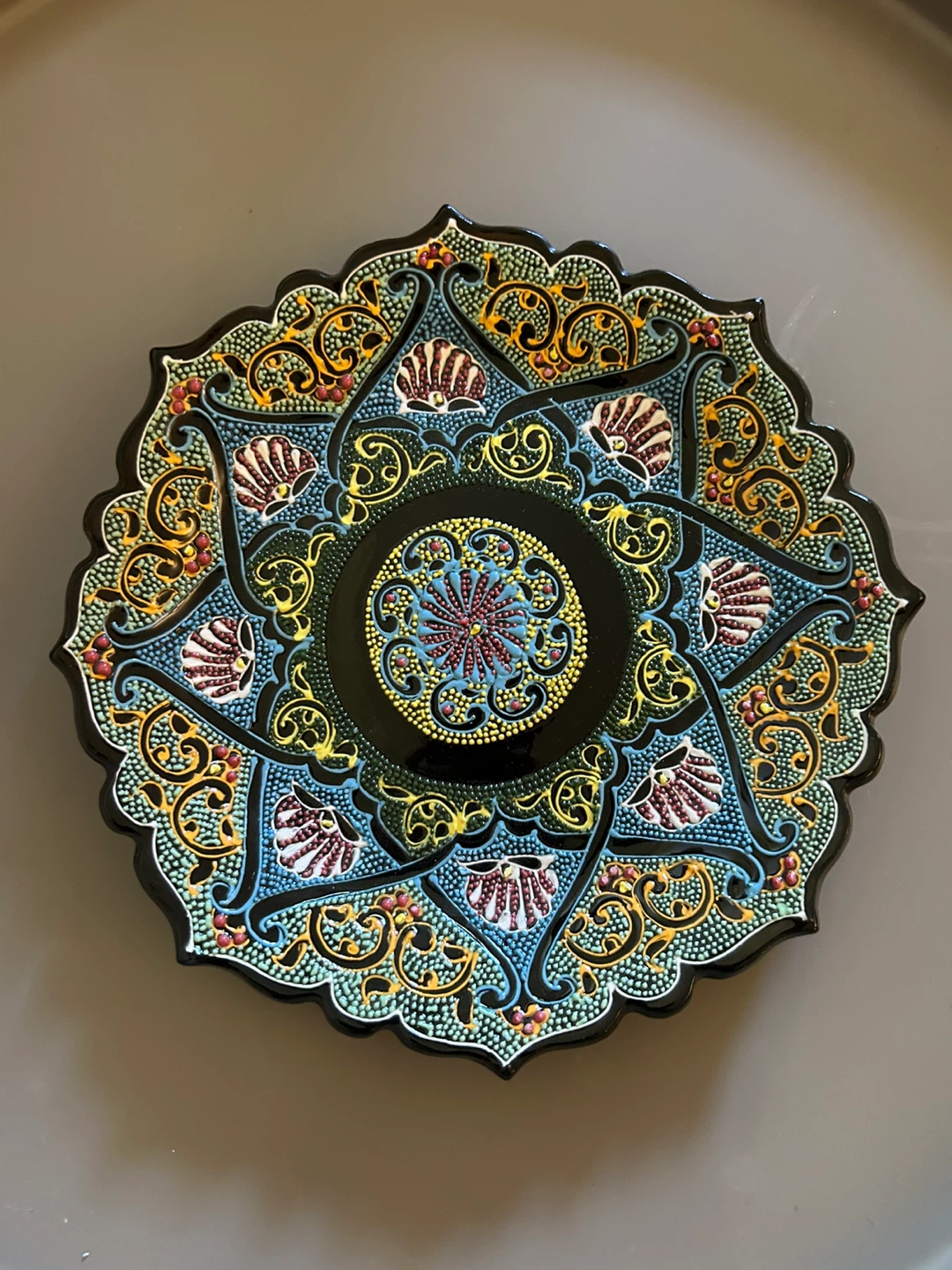 Decorative Hand-Painted Ceramic Plate