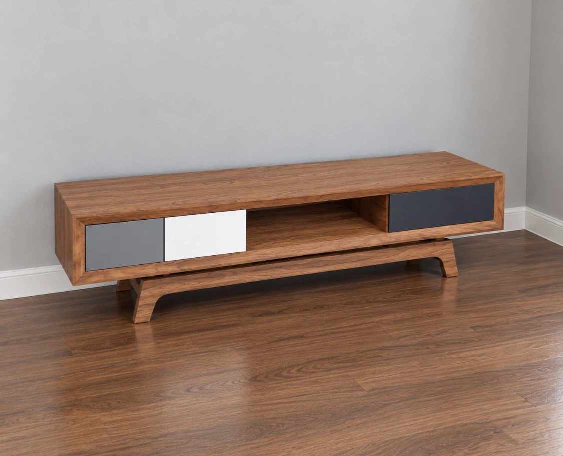 New Mid Century Modern 3 Drawer TV Console TV Stand