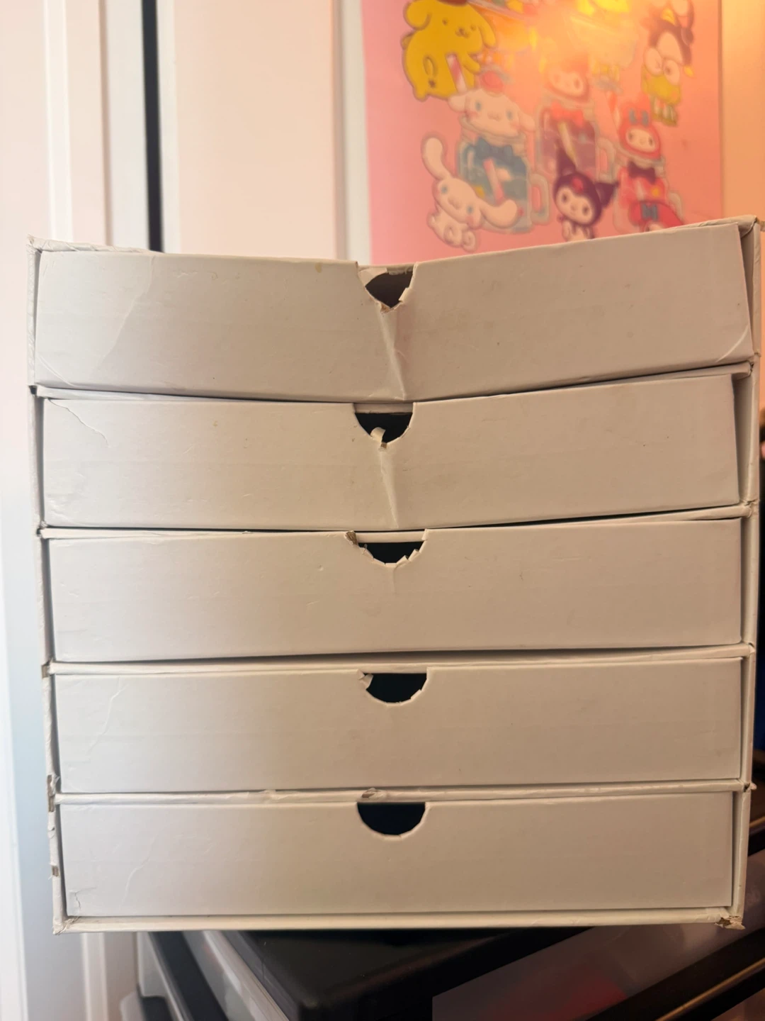 White Cardboard 5-Drawer Storage Unit