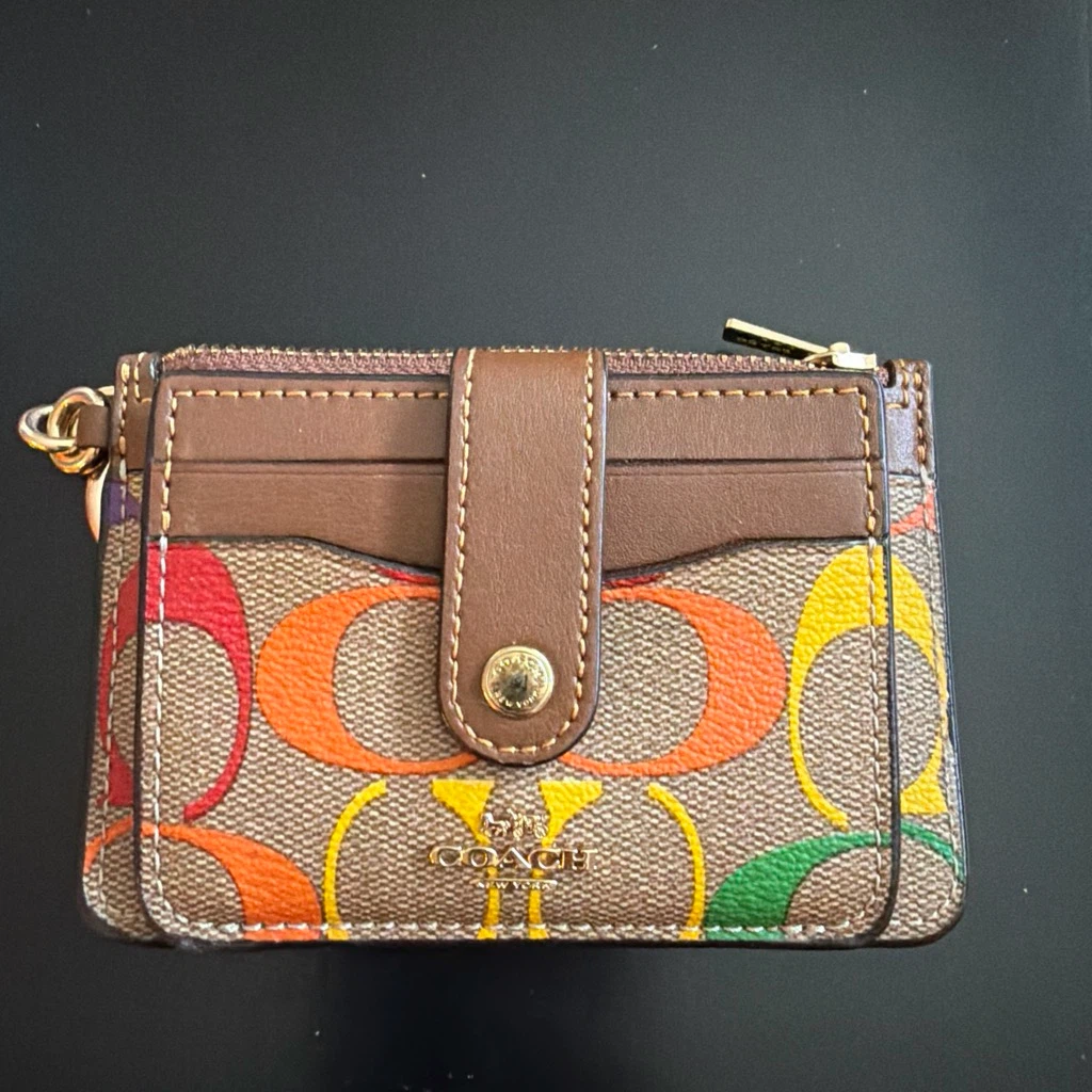 Coach Signature Print Card Case with Zipper - photo 3