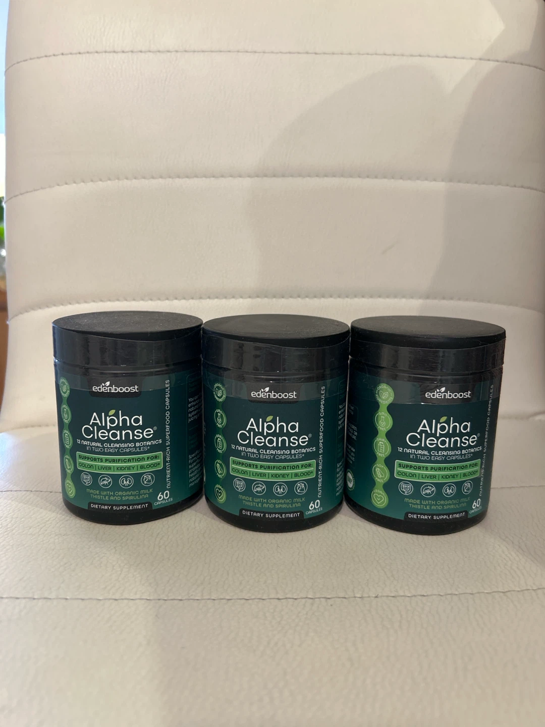 Three bottles of Edenboost Alpha Cleanse