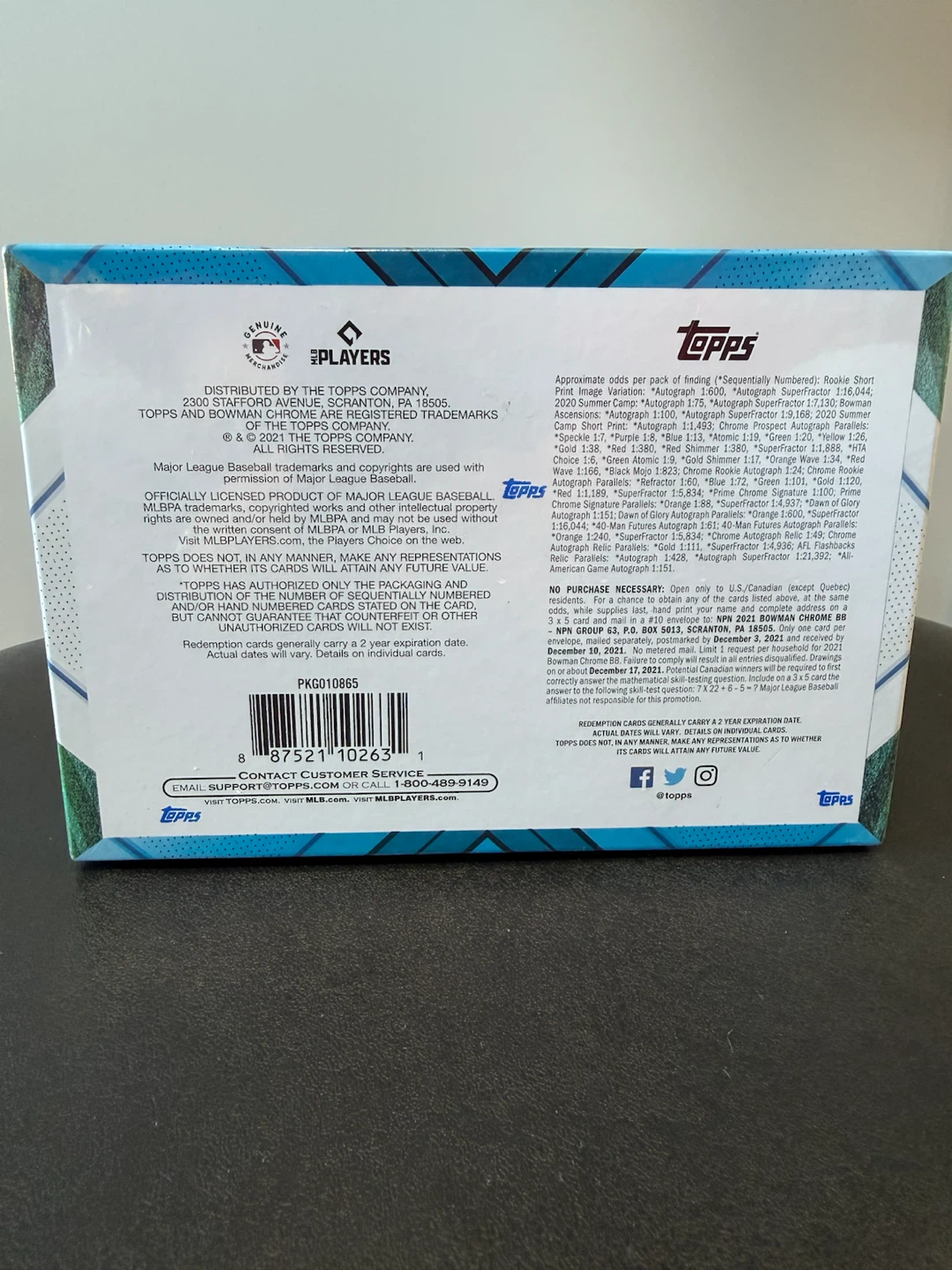 2021 Topps Bowman Chrome Baseball Hobby Box - photo 2
