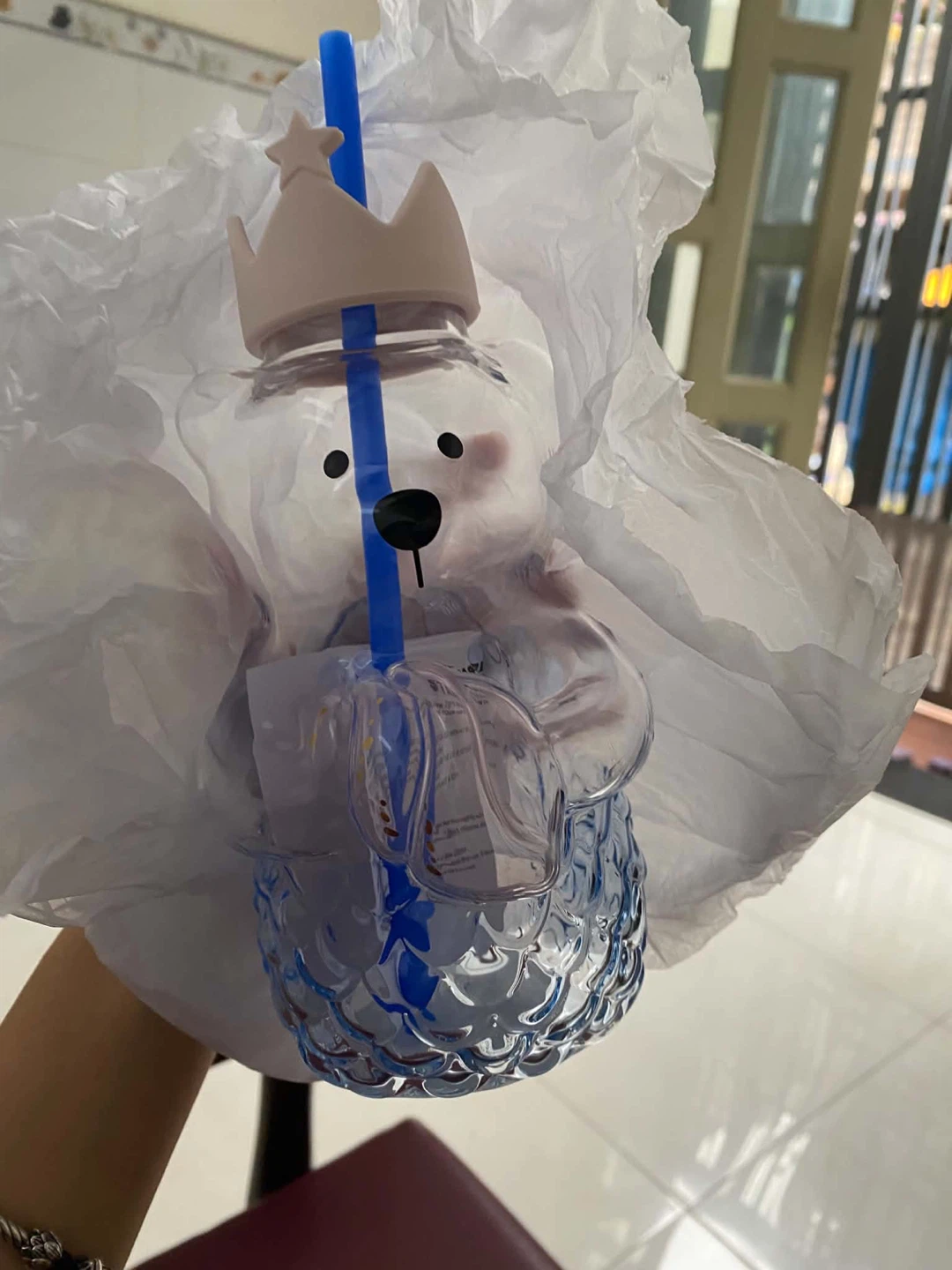 Starbucks Asian bear glass cup