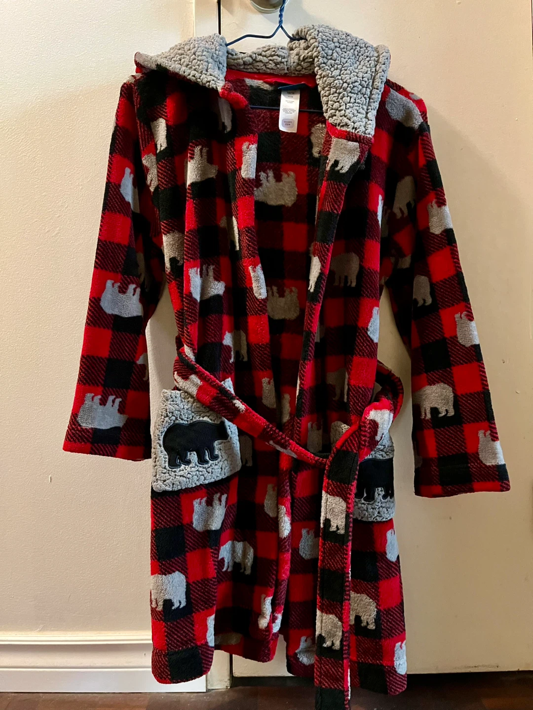 Pekkle Kids Buffalo Plaid Fleece Robe