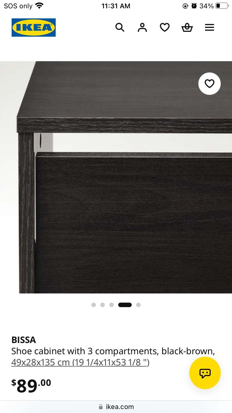 IKEA BISSA 3-compartment shoe cabinet, black-brown - photo 4