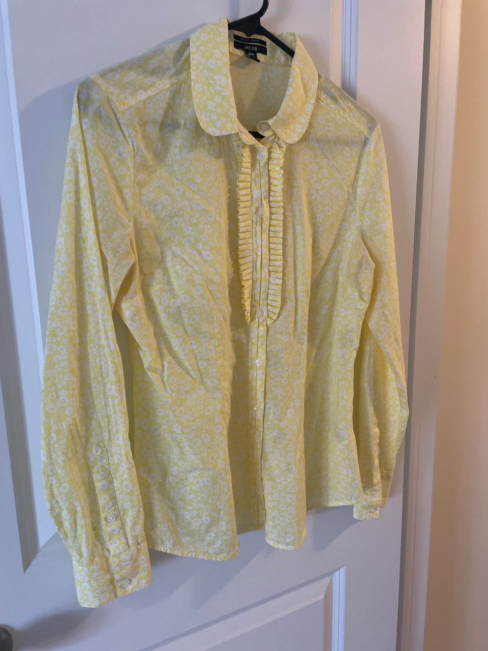 Jacob yellow floral button-down blouse