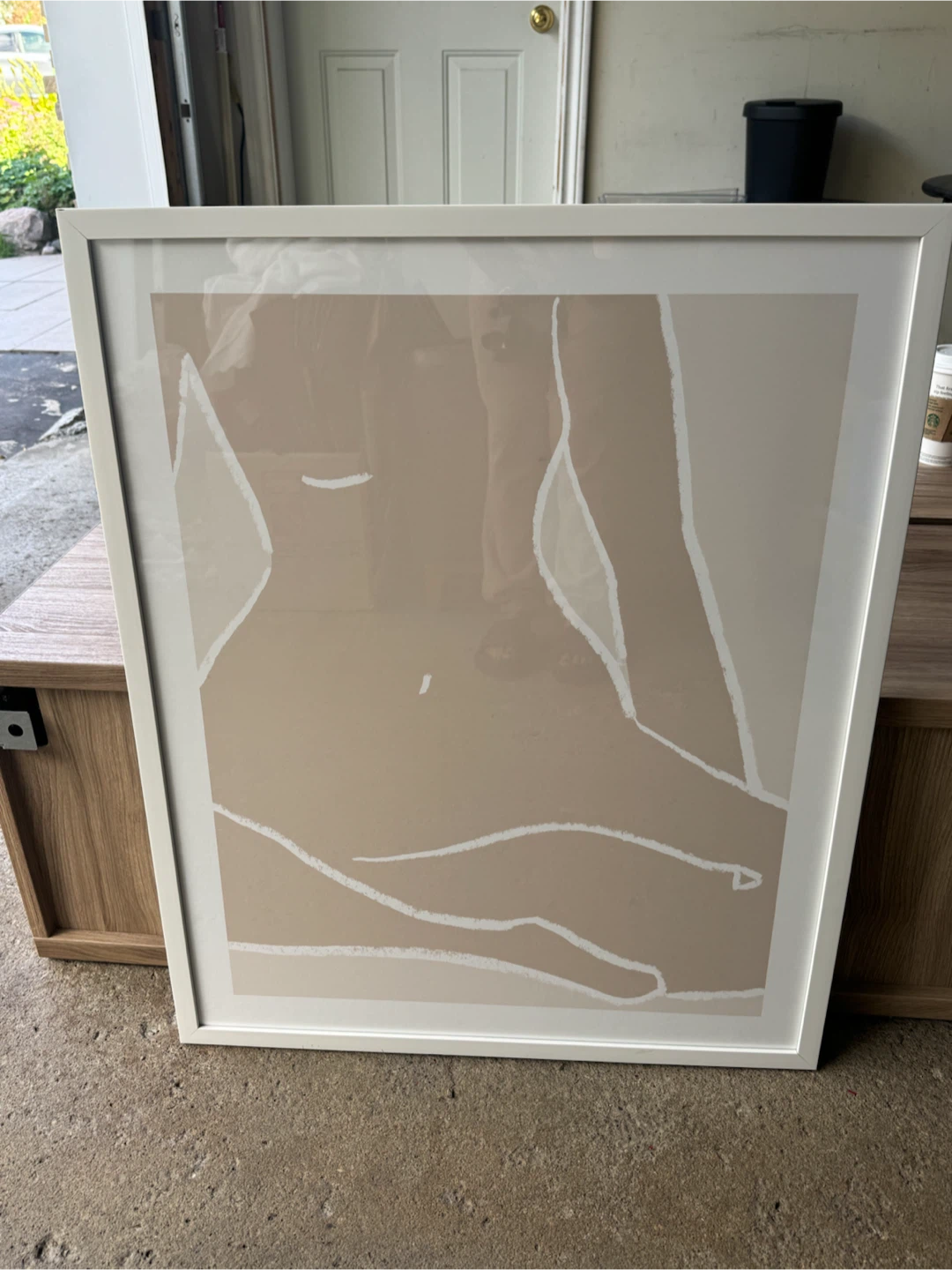 Abstract Line Art Print in White Frame - photo 3