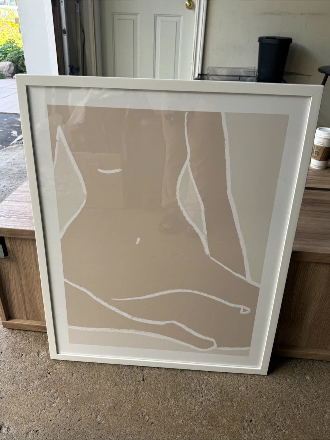 Abstract Line Art Print in White Frame - photo 4