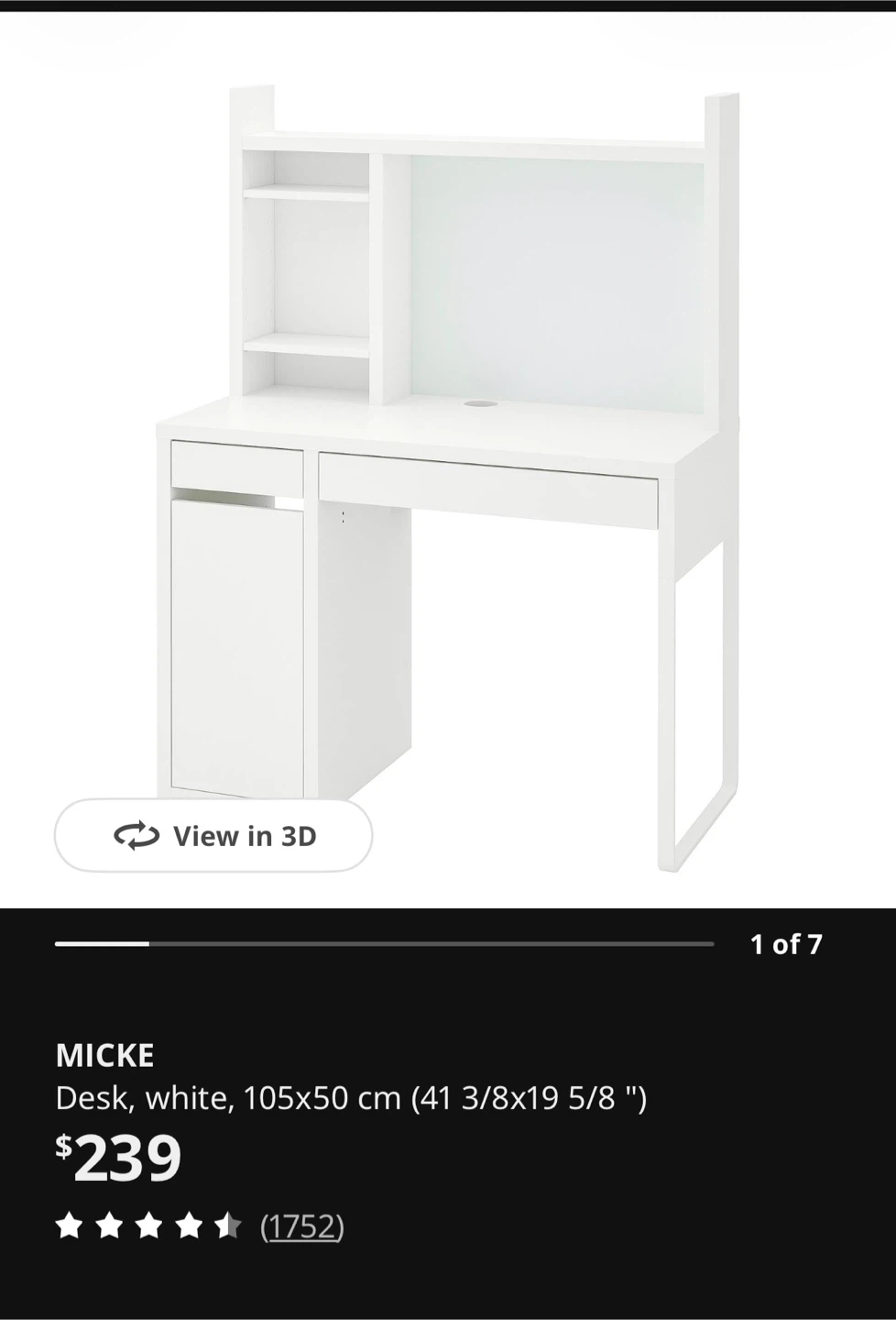 IKEA Micke Desk with hutch