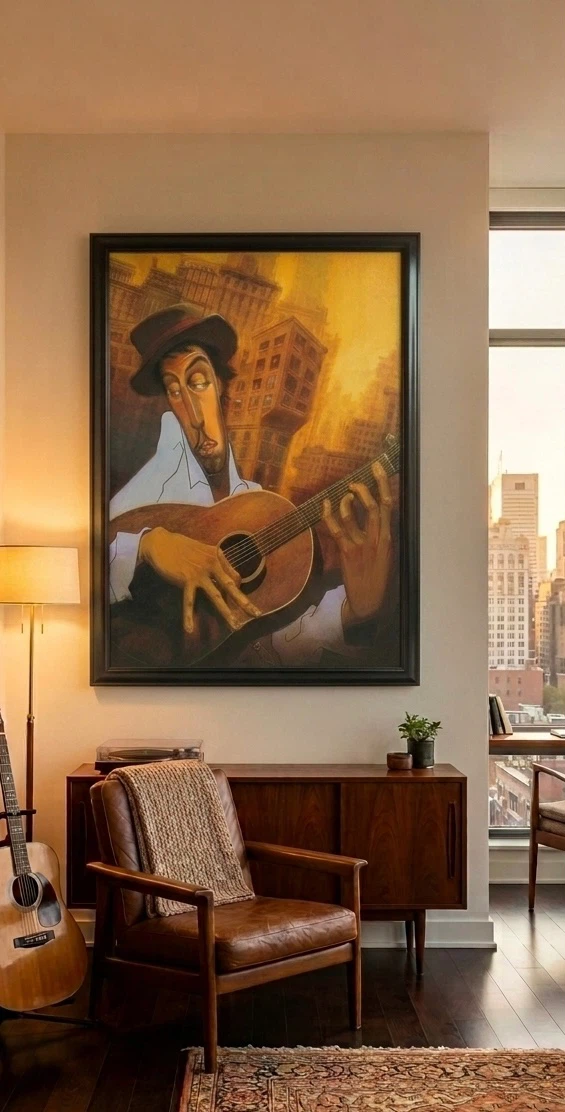 Large Wall Art -EL GUITARRISTA by JUSTIN BUA