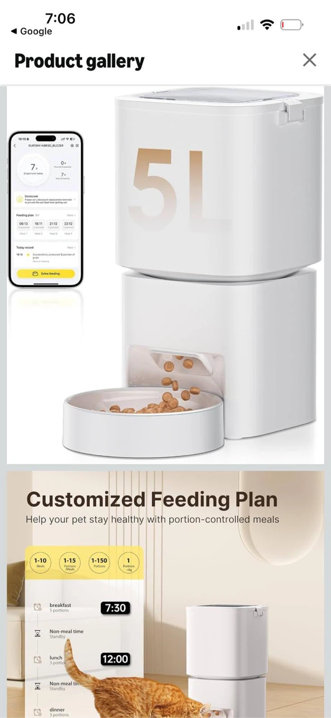 Automatic 5L Pet Food Dispenser