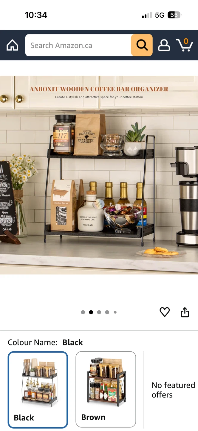Anboxit 2-Tier Wooden Coffee Bar Organizer - photo 2