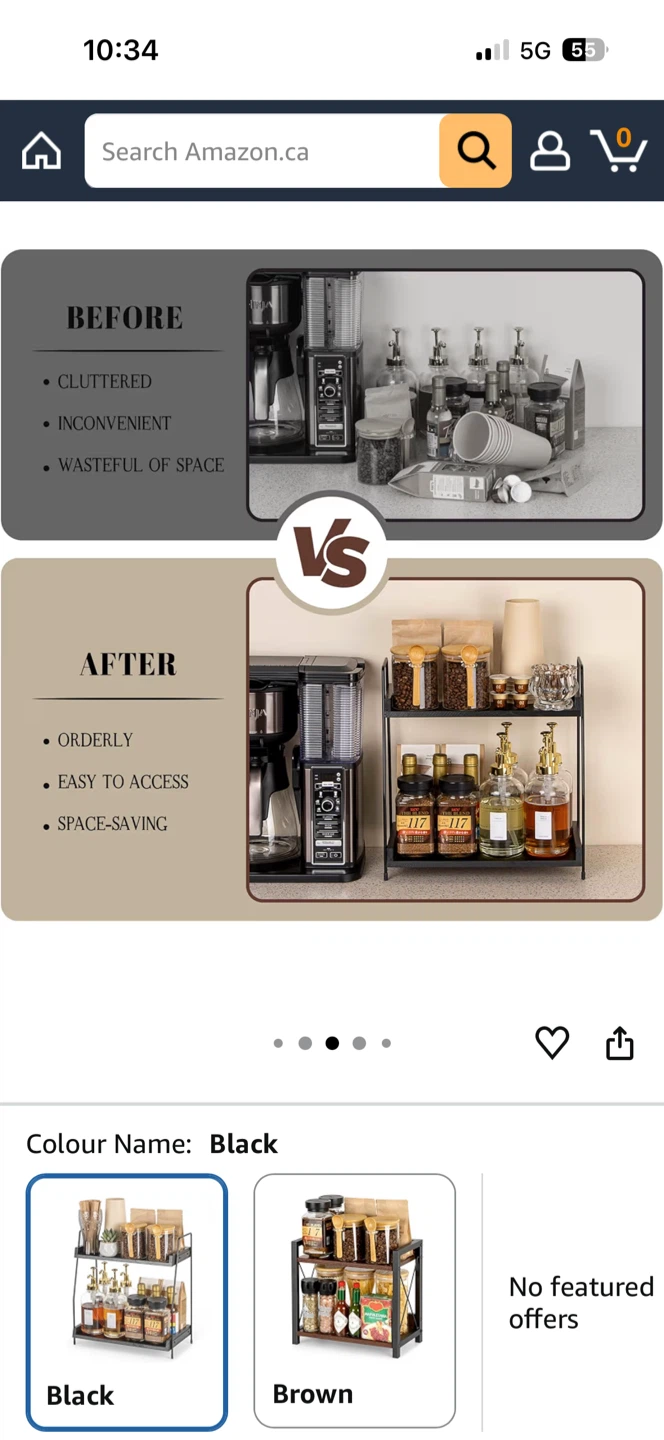 Anboxit 2-Tier Wooden Coffee Bar Organizer - photo 3