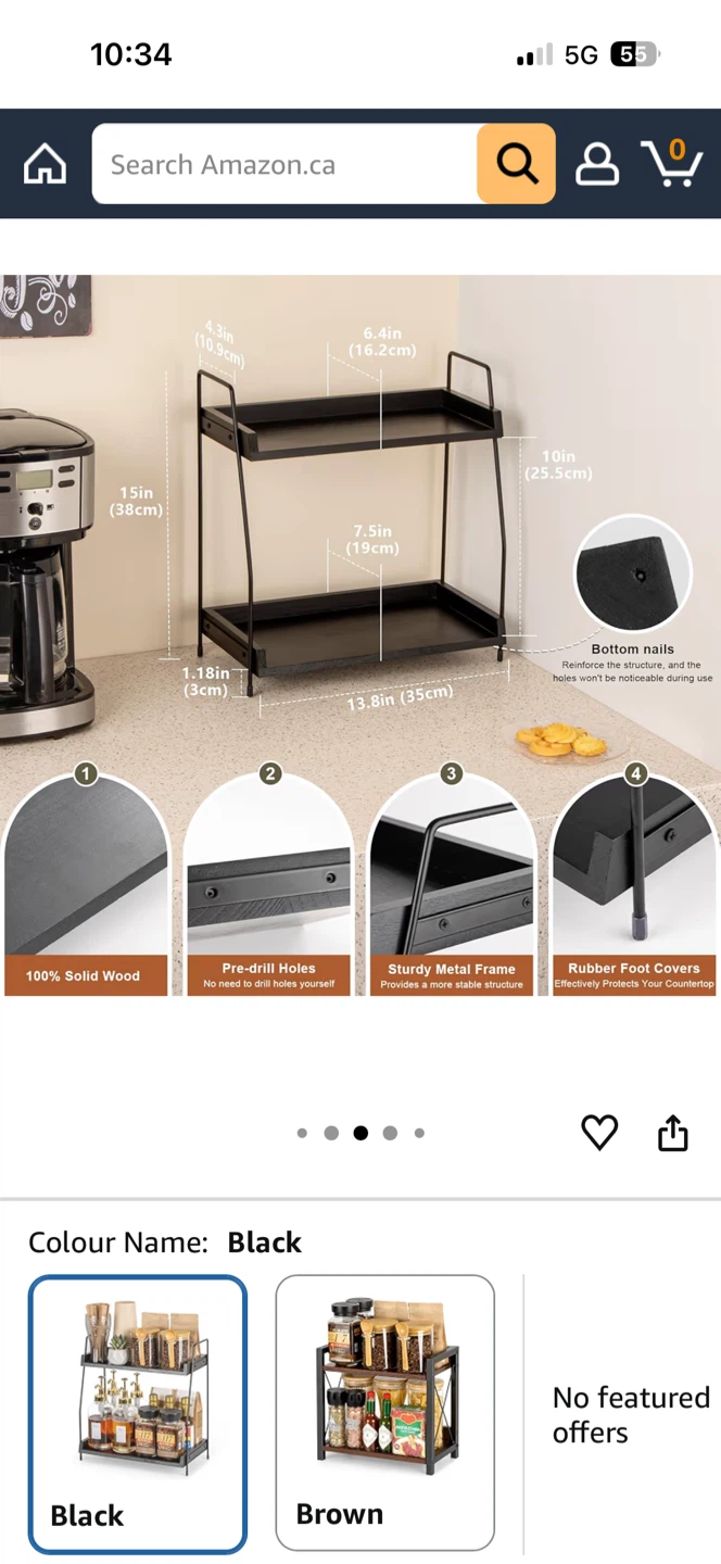 Anboxit 2-Tier Wooden Coffee Bar Organizer - photo 4