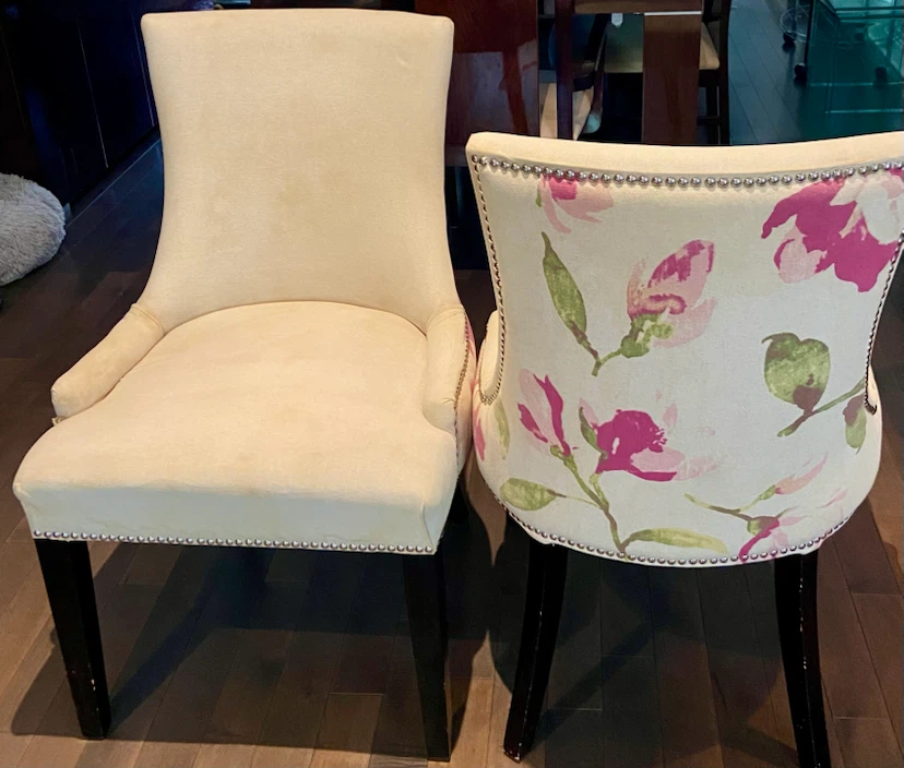 Set of Two Floral Upholstered Chairs