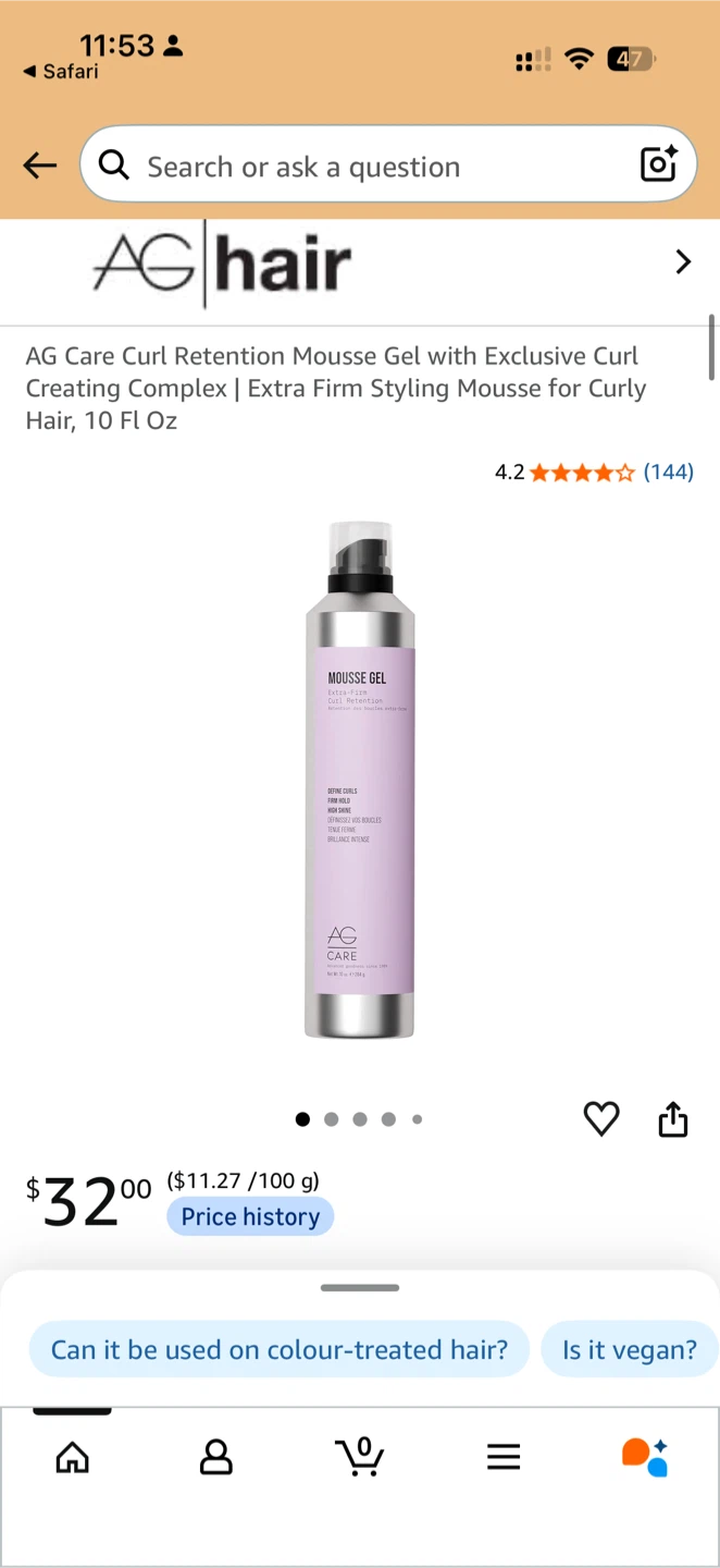 AG Care Curl Retention Mousse Gel