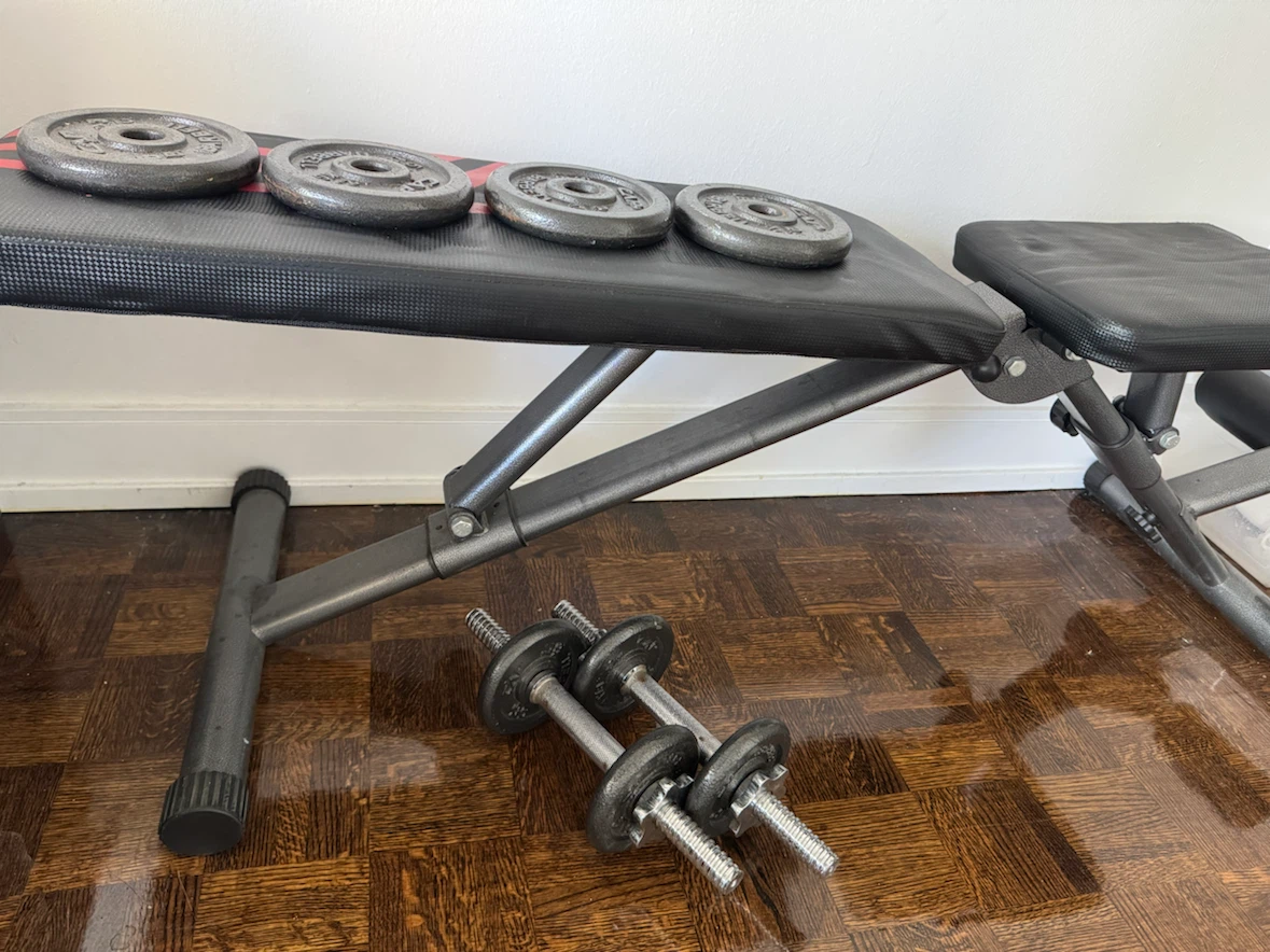 Workout Bench with Dumbbell Set