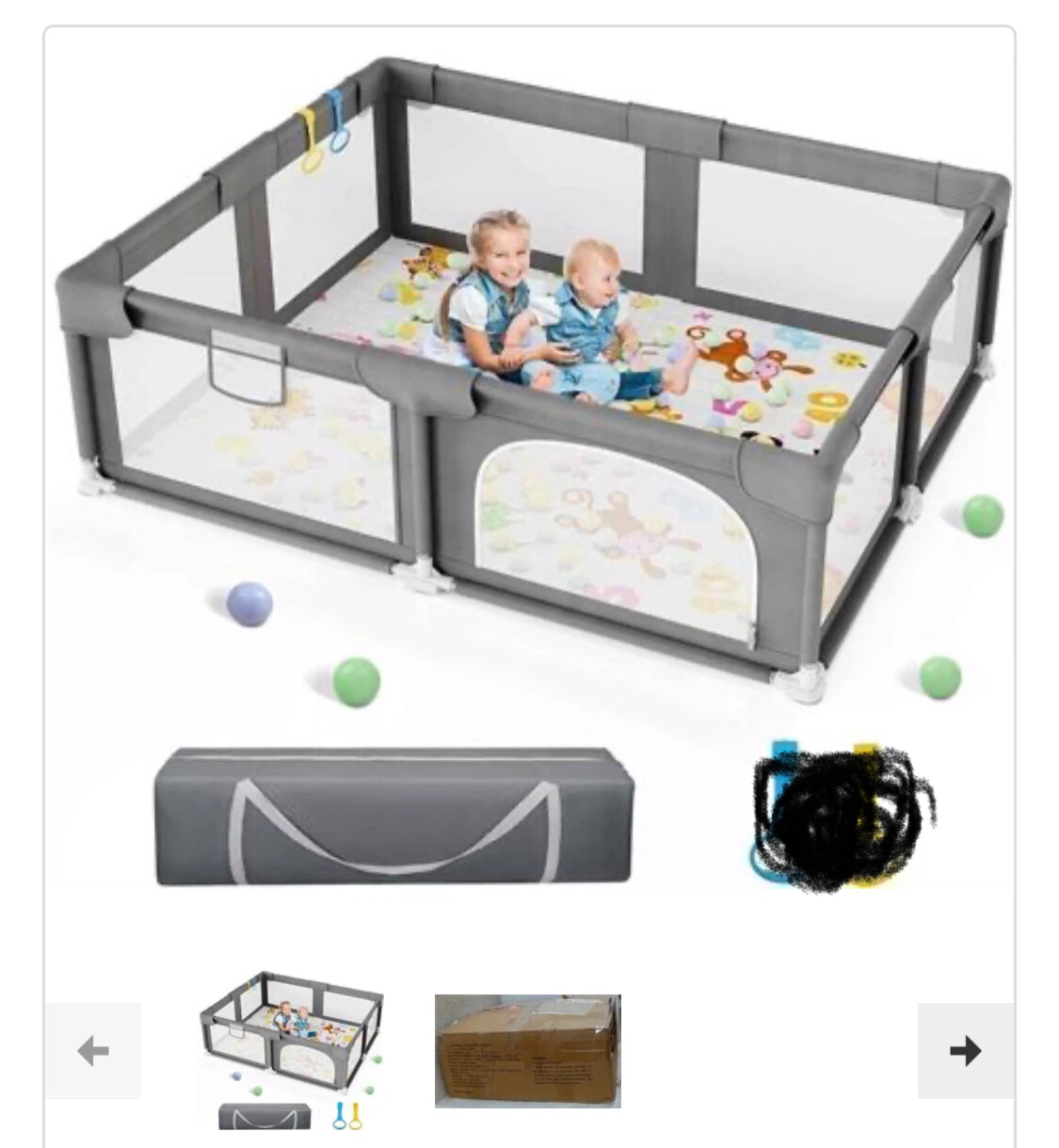 Palopalo Baby Playpen - Dark Grey
