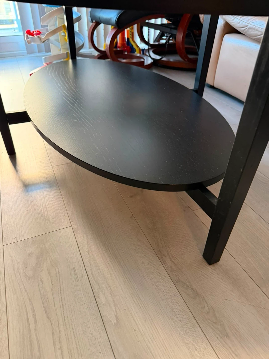 Oval Black Coffee Table with Glass Top - photo 3