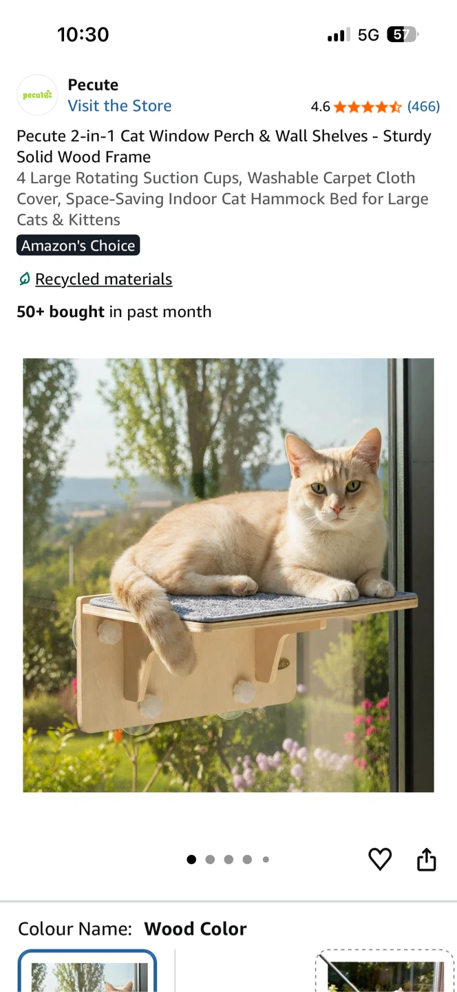 Brand new Pecute 2-in-1 Cat Window Perch & Wall Shelf large size