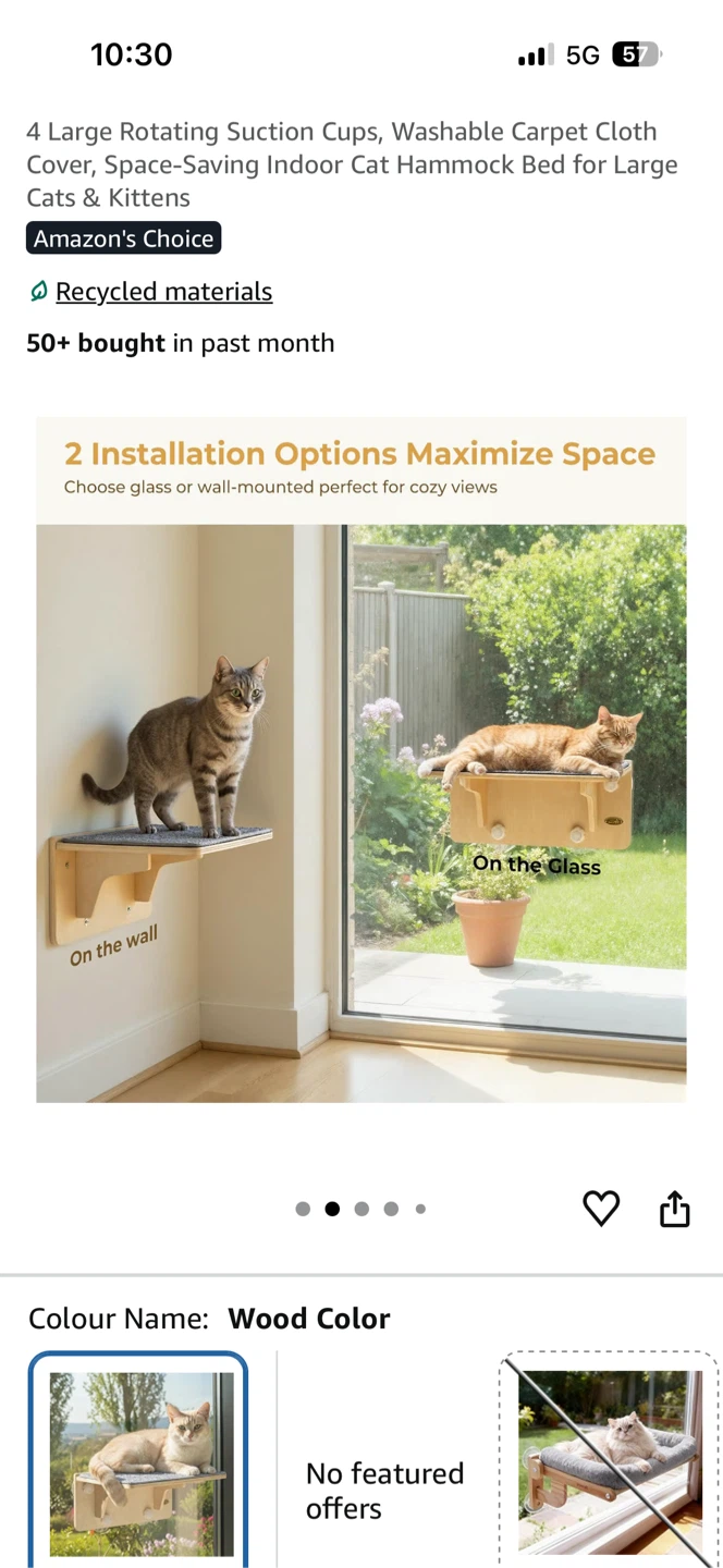 Brand new Pecute 2-in-1 Cat Window Perch & Wall Shelf large size - photo 2