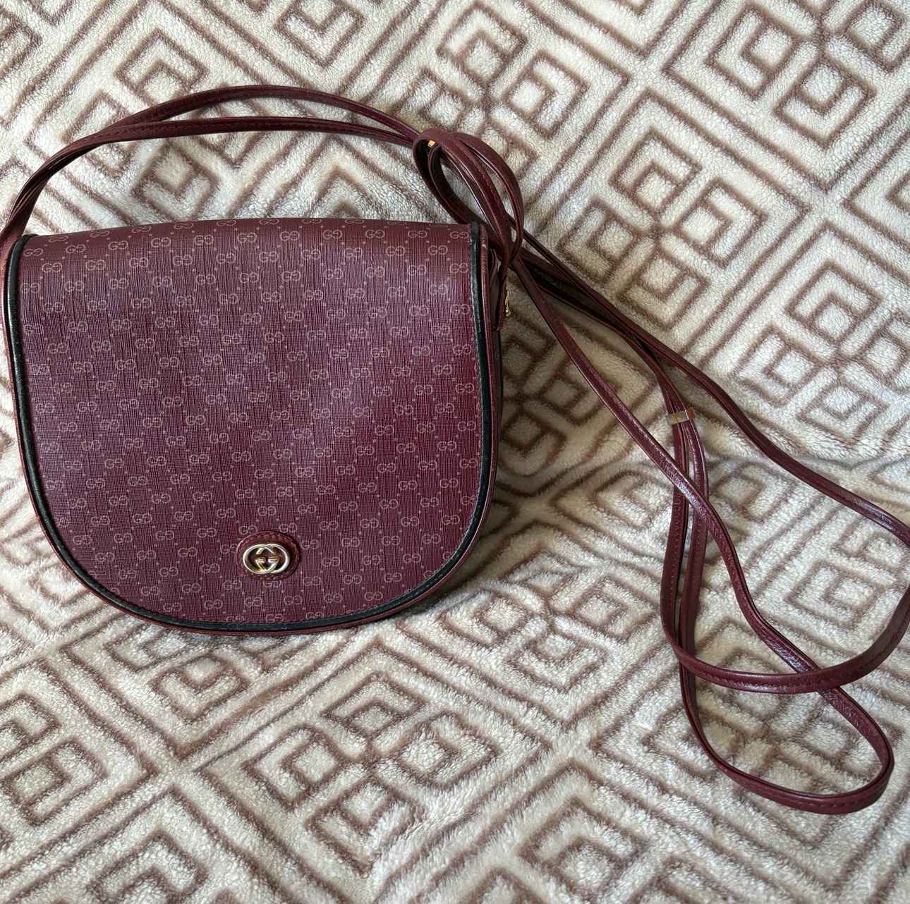 Vintage Gucci Burgundy Micro GG Crossbody Bag - photo 3