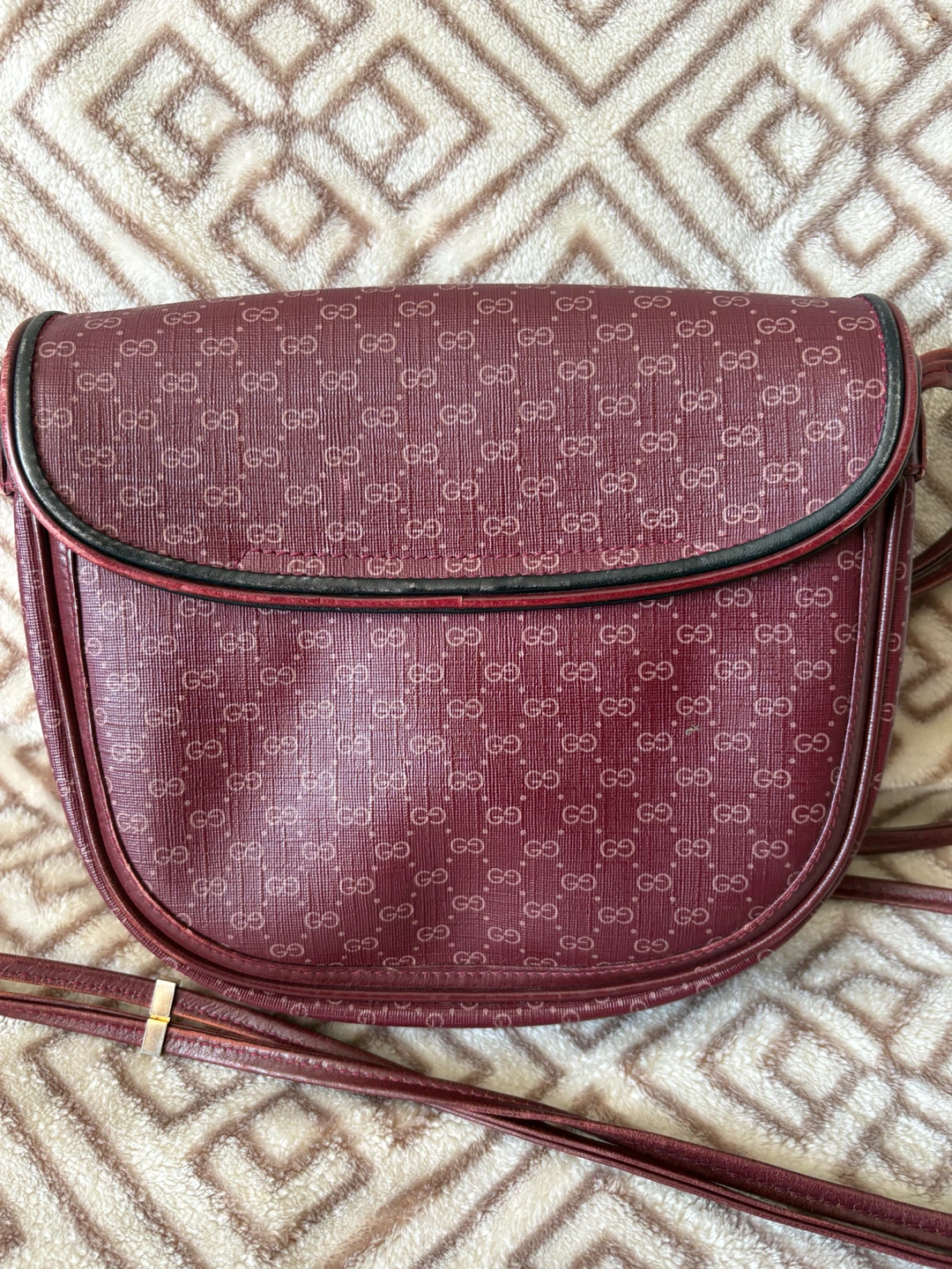 Vintage Gucci Burgundy Micro GG Crossbody Bag - photo 4