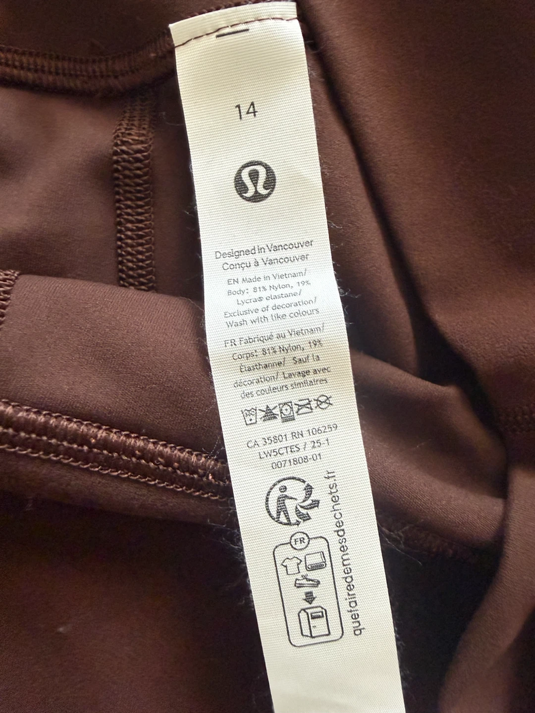 Lululemon Leggings Moka Brown - SIZE 14 - photo 2