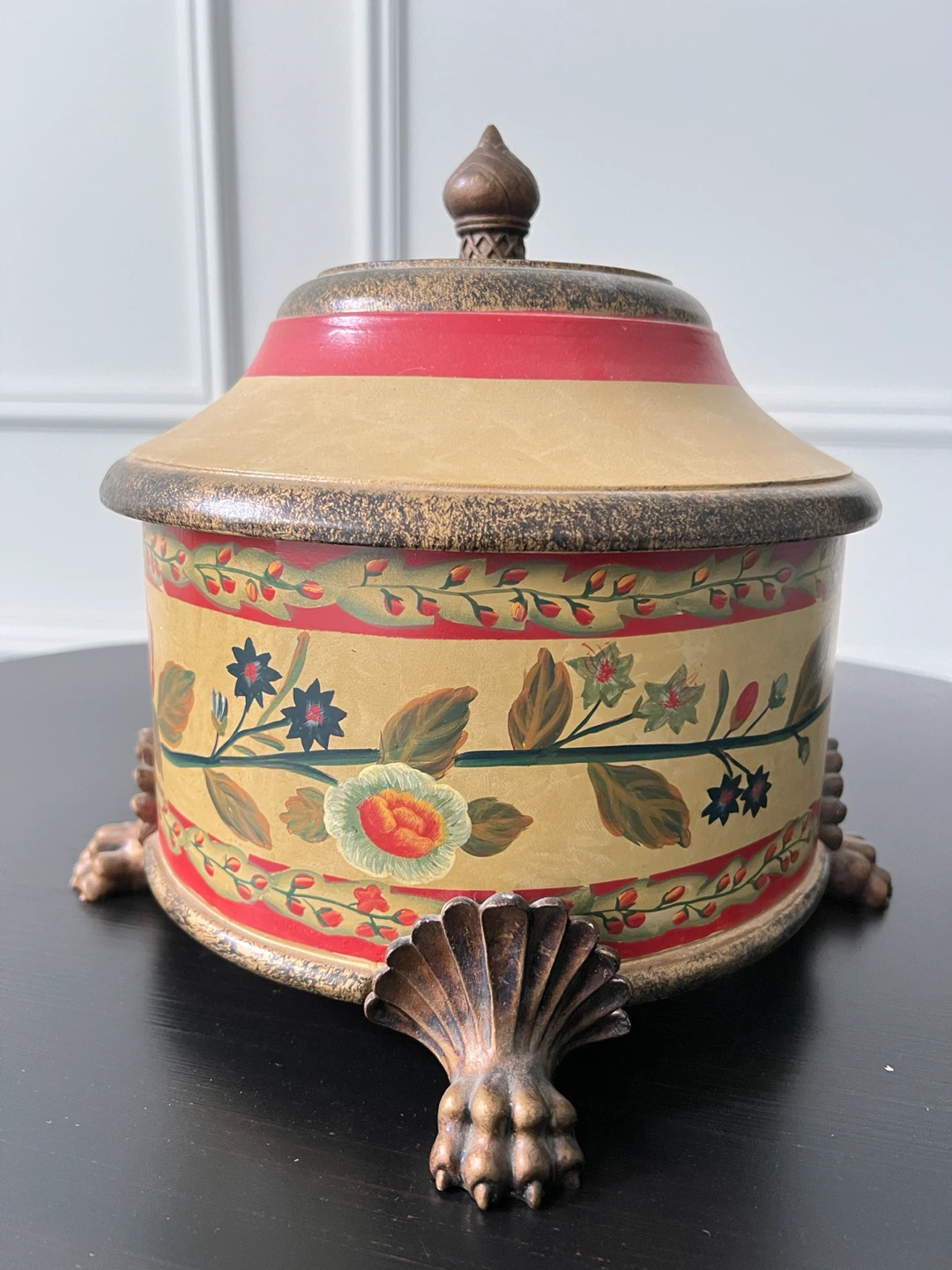 Vintage Hand-Painted Decorative Storage Jar