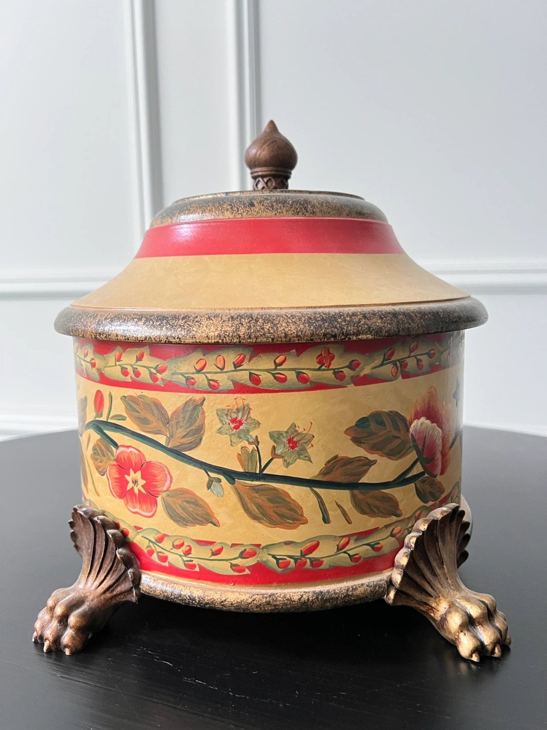 Vintage Hand-Painted Decorative Storage Jar - photo 2