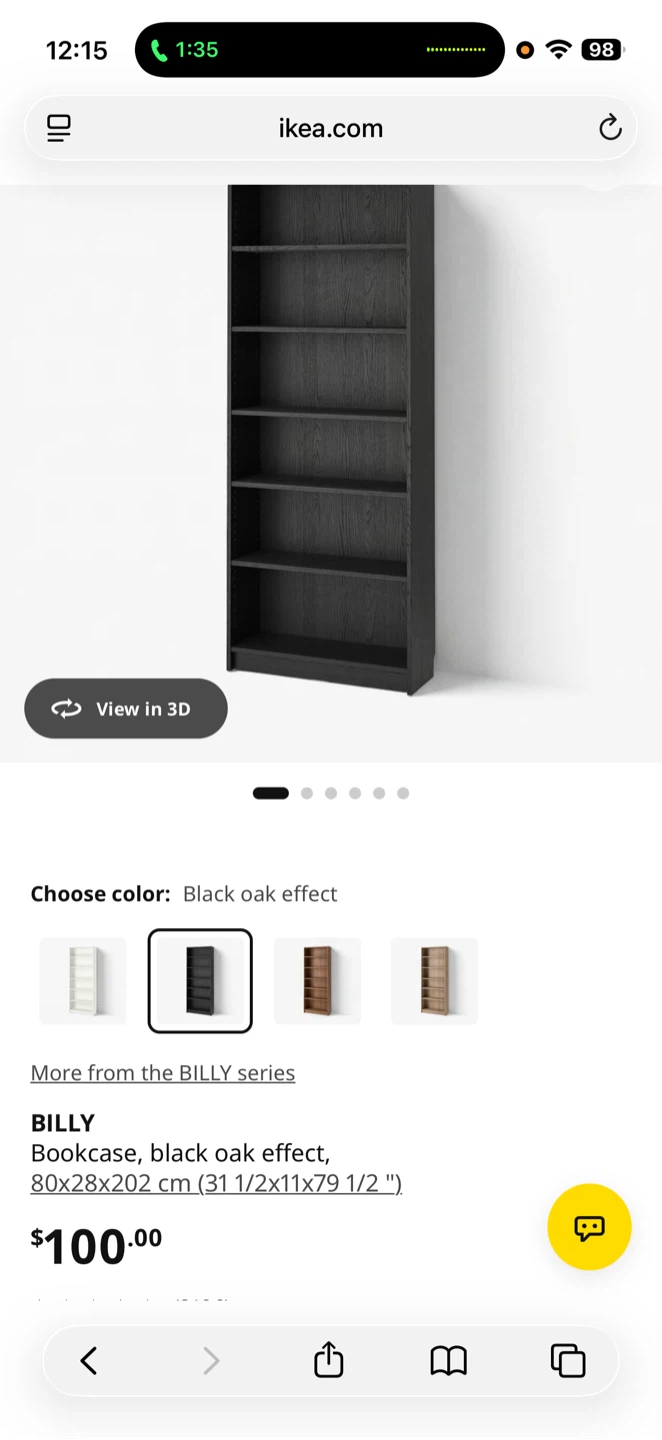 IKEA BILLY Bookcase Black Tall - photo 2