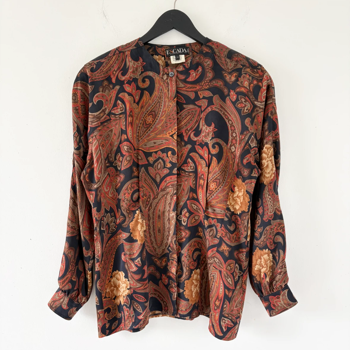 80s Vintage Escada 100% Silk Paisley Print Blouse - photo 2